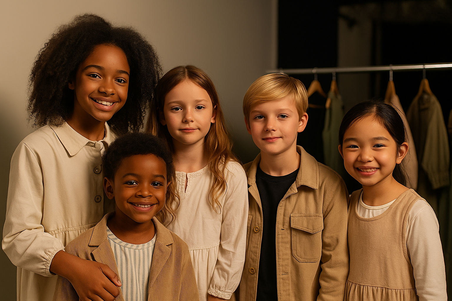 Behind-the-scenes group photo of young talents